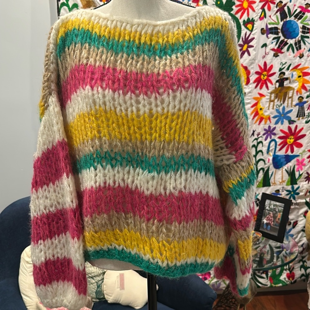 E With Love Handmade Multi Striped Sweater